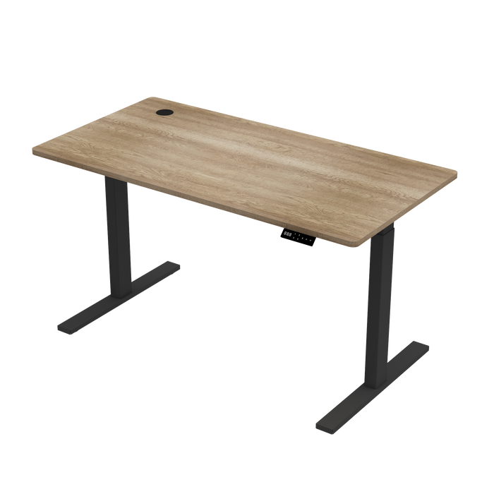 Zit-sta bureau S1 140x70 Zwart / Vintage eiken