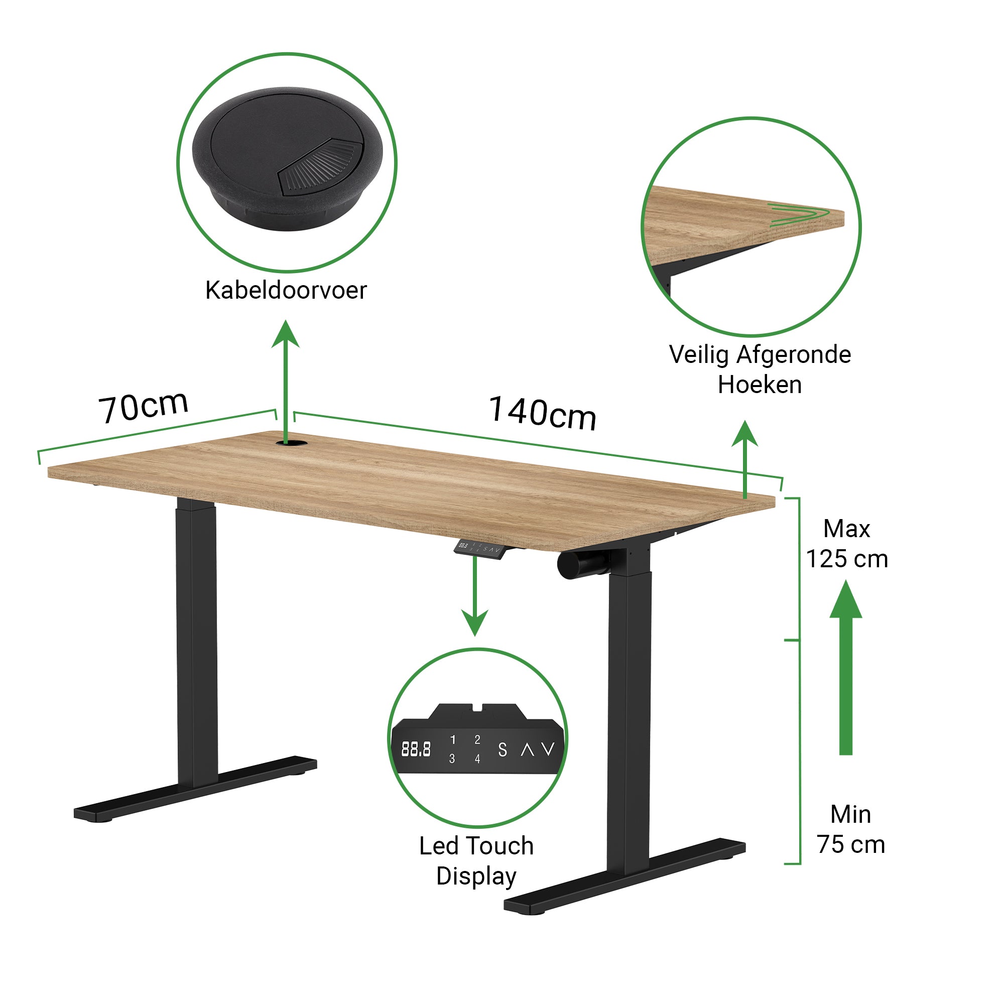 Zit-sta bureau S1 140x70