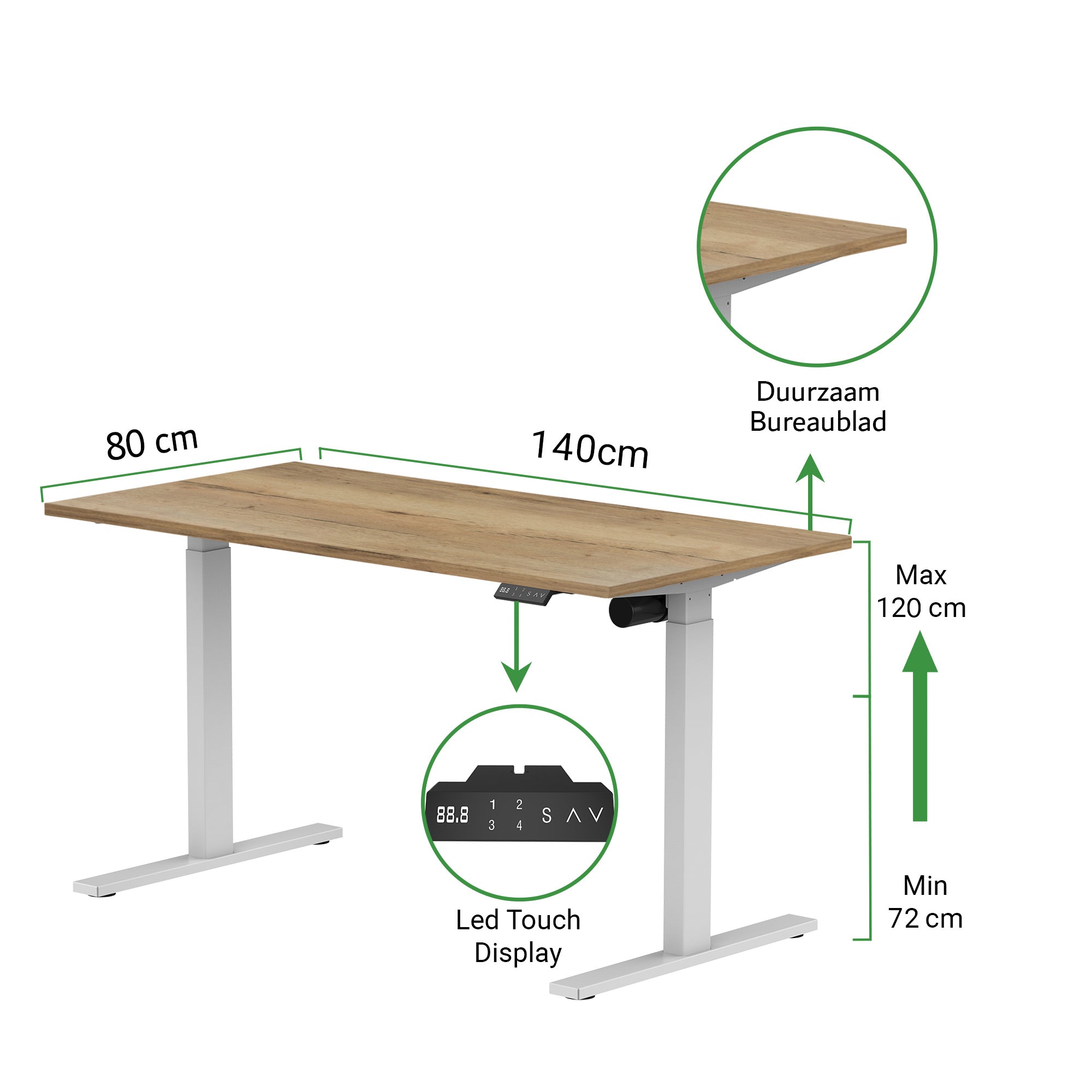 Zit-sta bureau S1 140x80 (72-120)