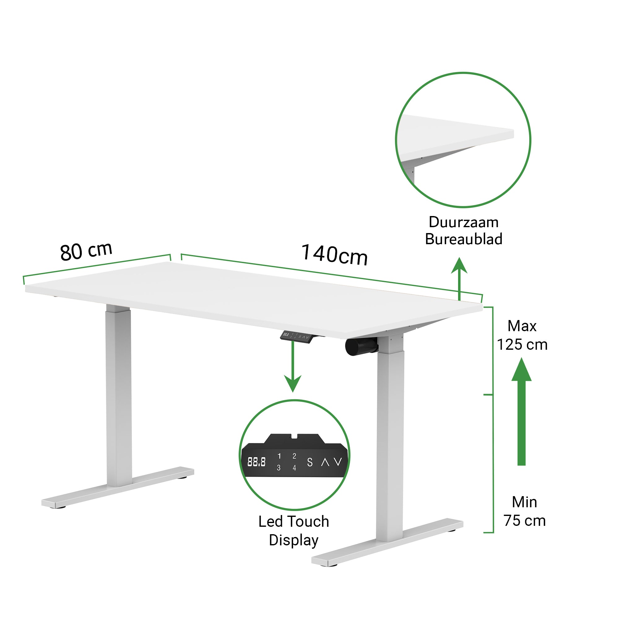 Zit-sta bureau S1 140x80