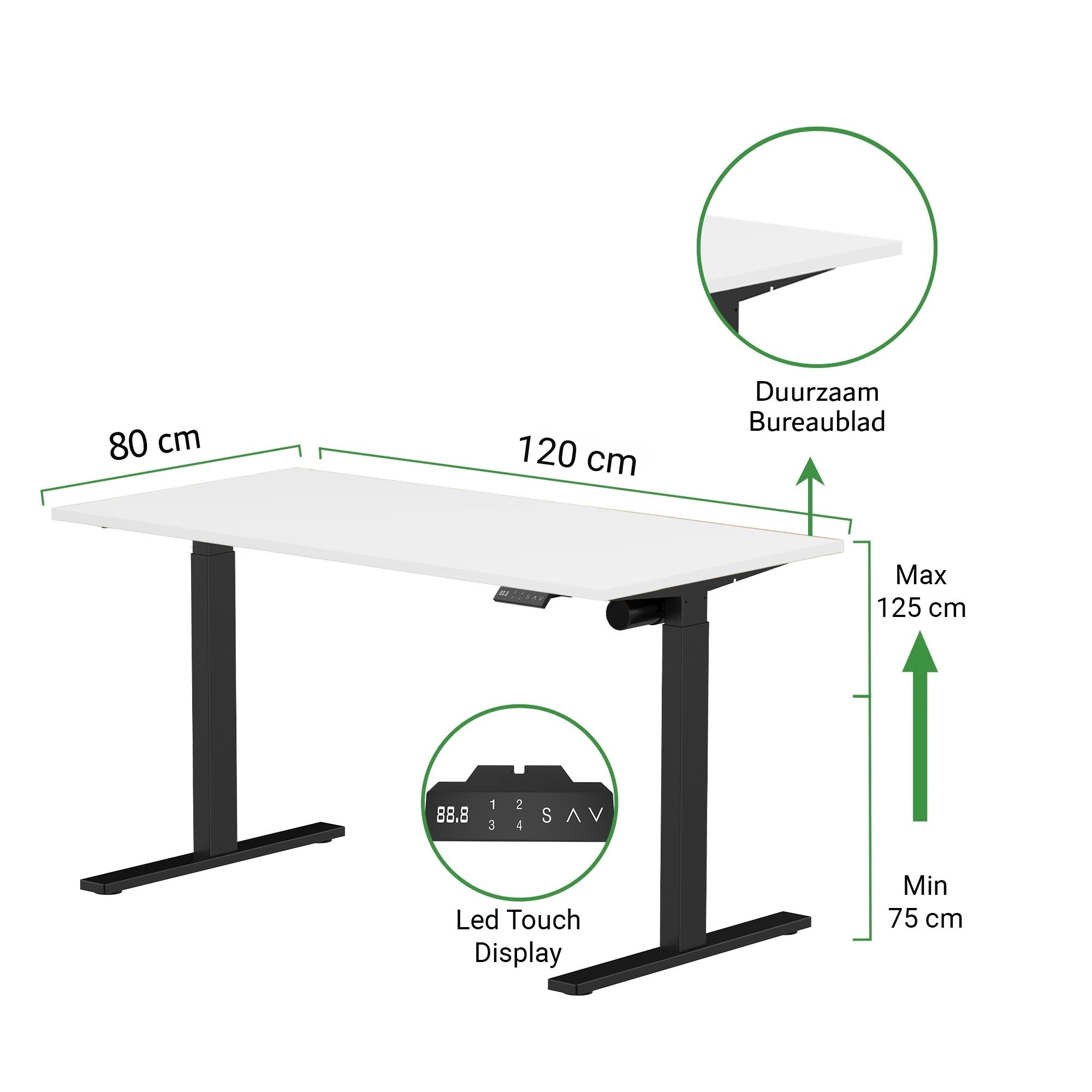 Zit-sta bureau S1 120x80