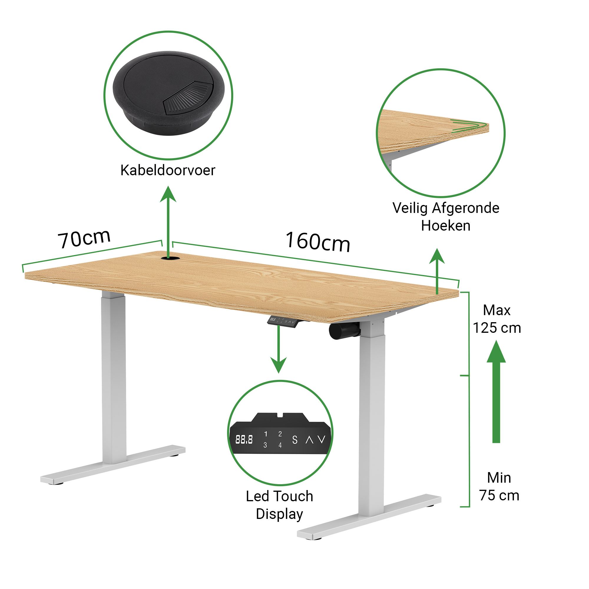 Zit-sta bureau S1 160x70