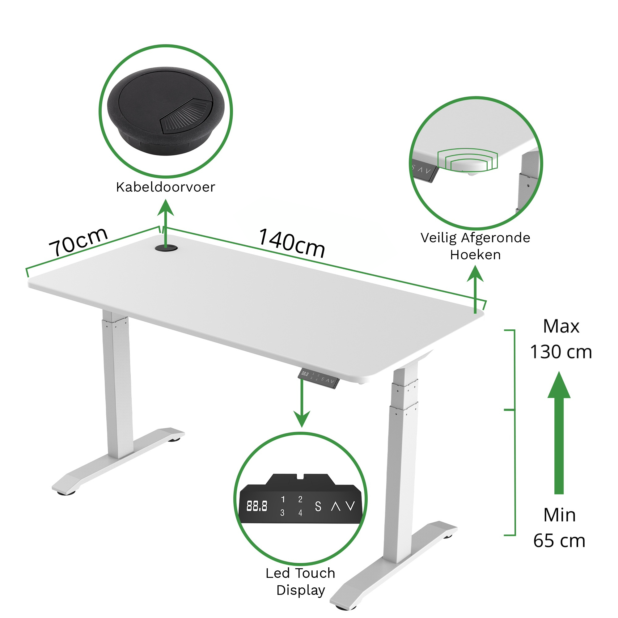 Zit-sta bureau S2 140x70