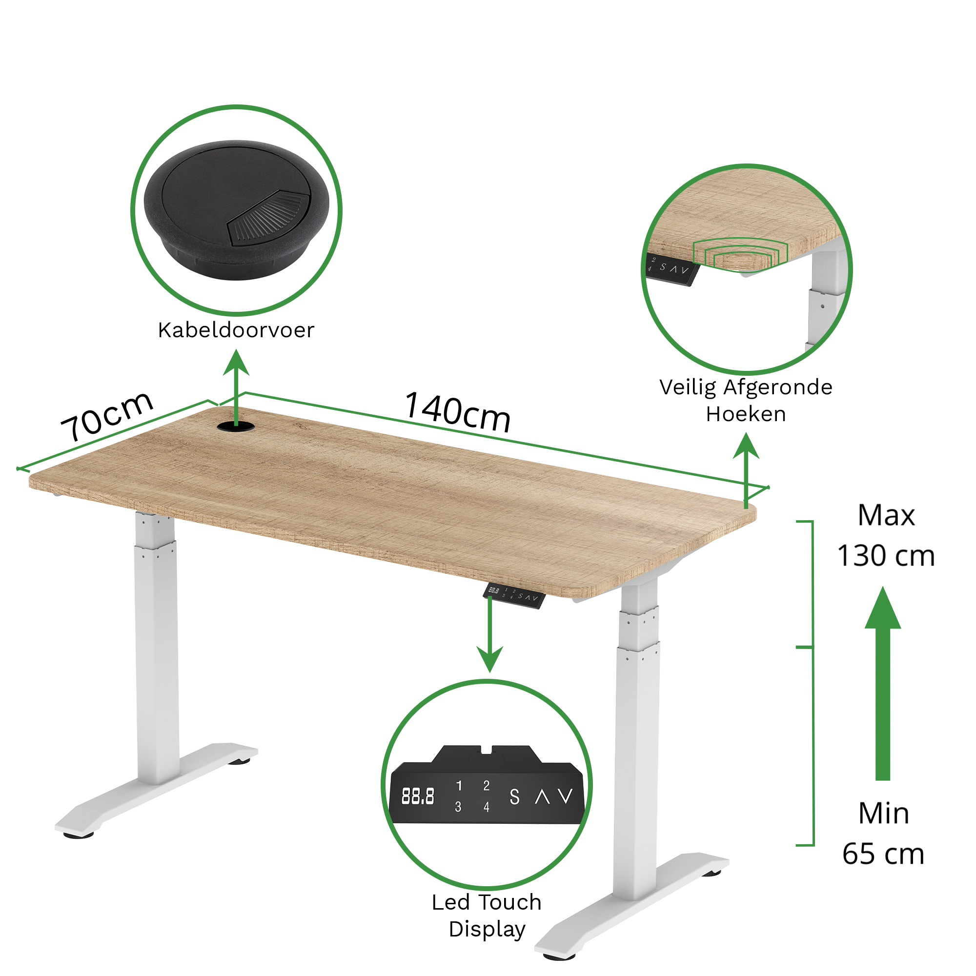 Zit-sta bureau S2 140x70