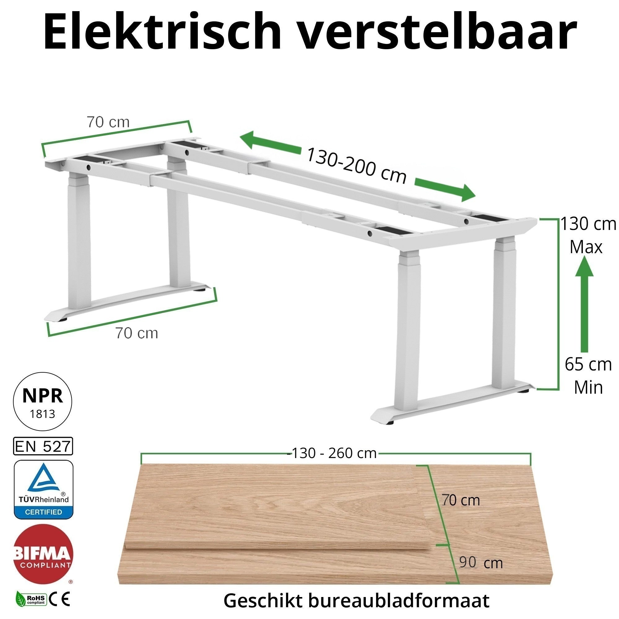 Bureau onderstel 4 poten S5