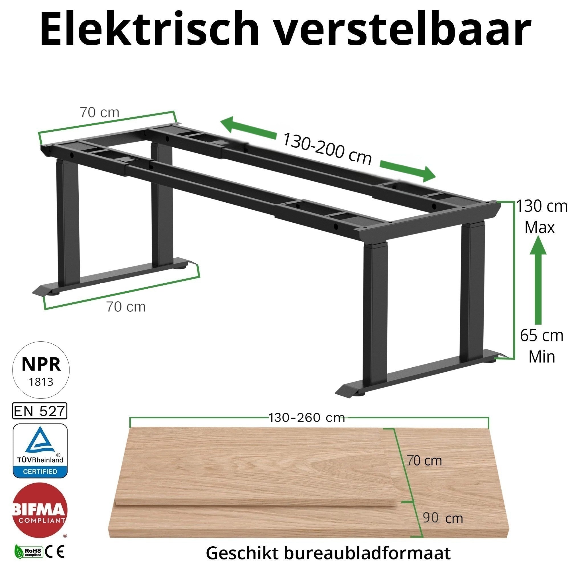 Bureau onderstel 4 poten S5