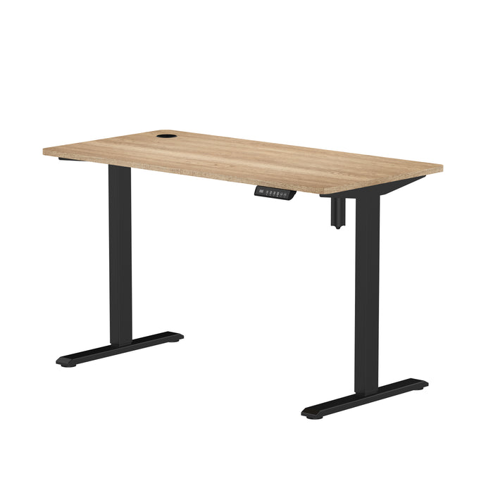 Zit-sta bureau compact 118x60 Zwart / Vintage eiken