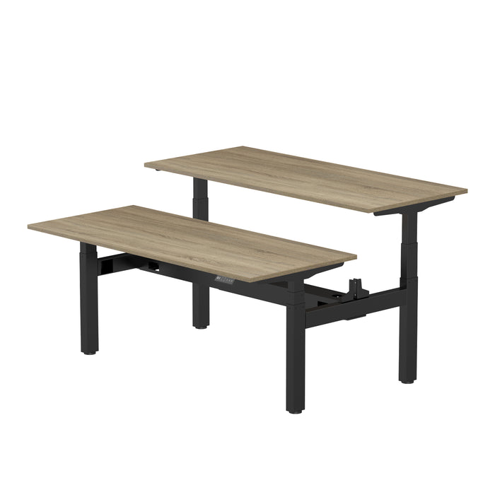 Zit-sta bureau S4 160x80 Zwart / Grijs eiken