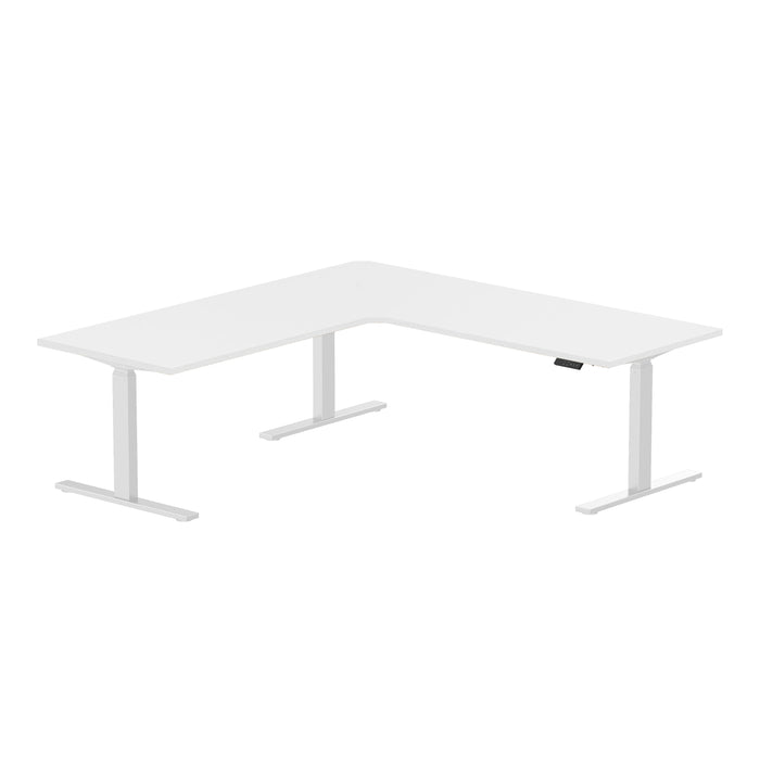 Zit-sta hoekbureau 180x160x80 Wit / Puur wit