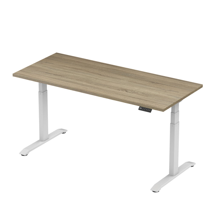 Zit-sta bureau S2 160x80 Wit / Grijs eiken