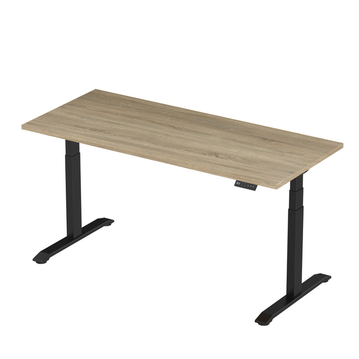 Zit-sta bureau S2 160x80 Zwart / Grijs eiken