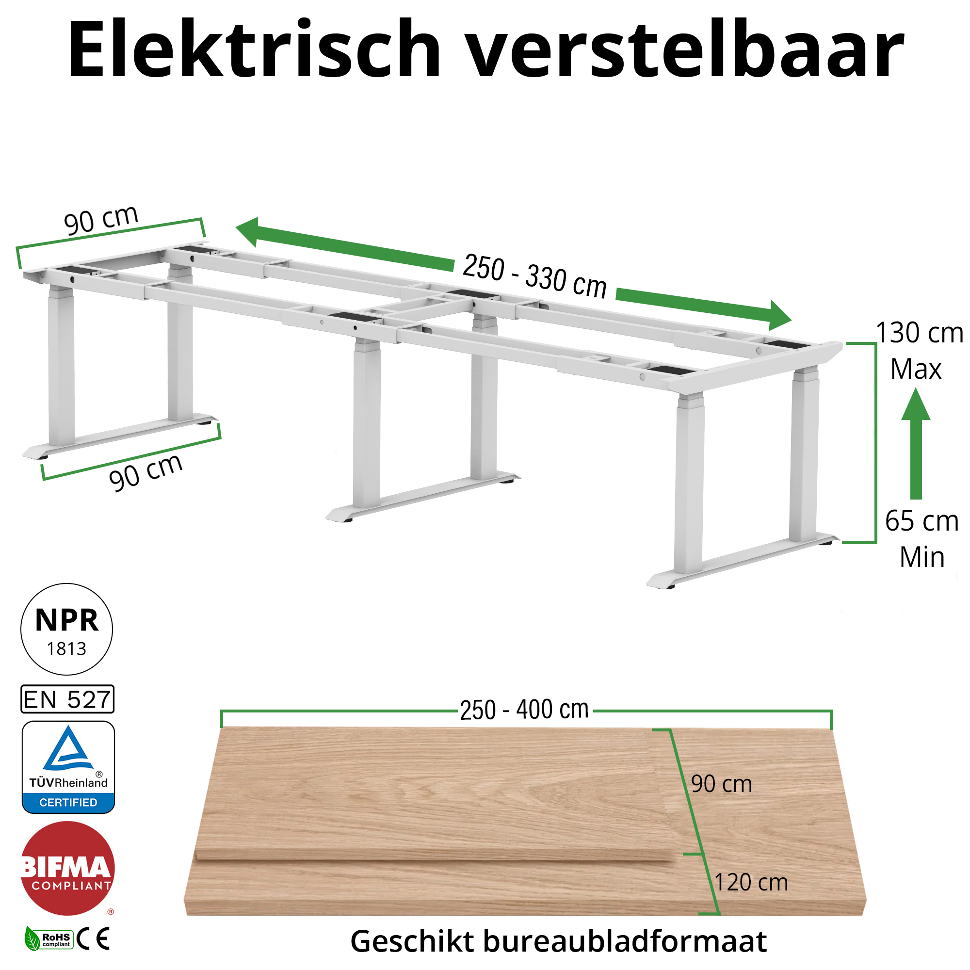 Zit-sta bureau S6 400x100