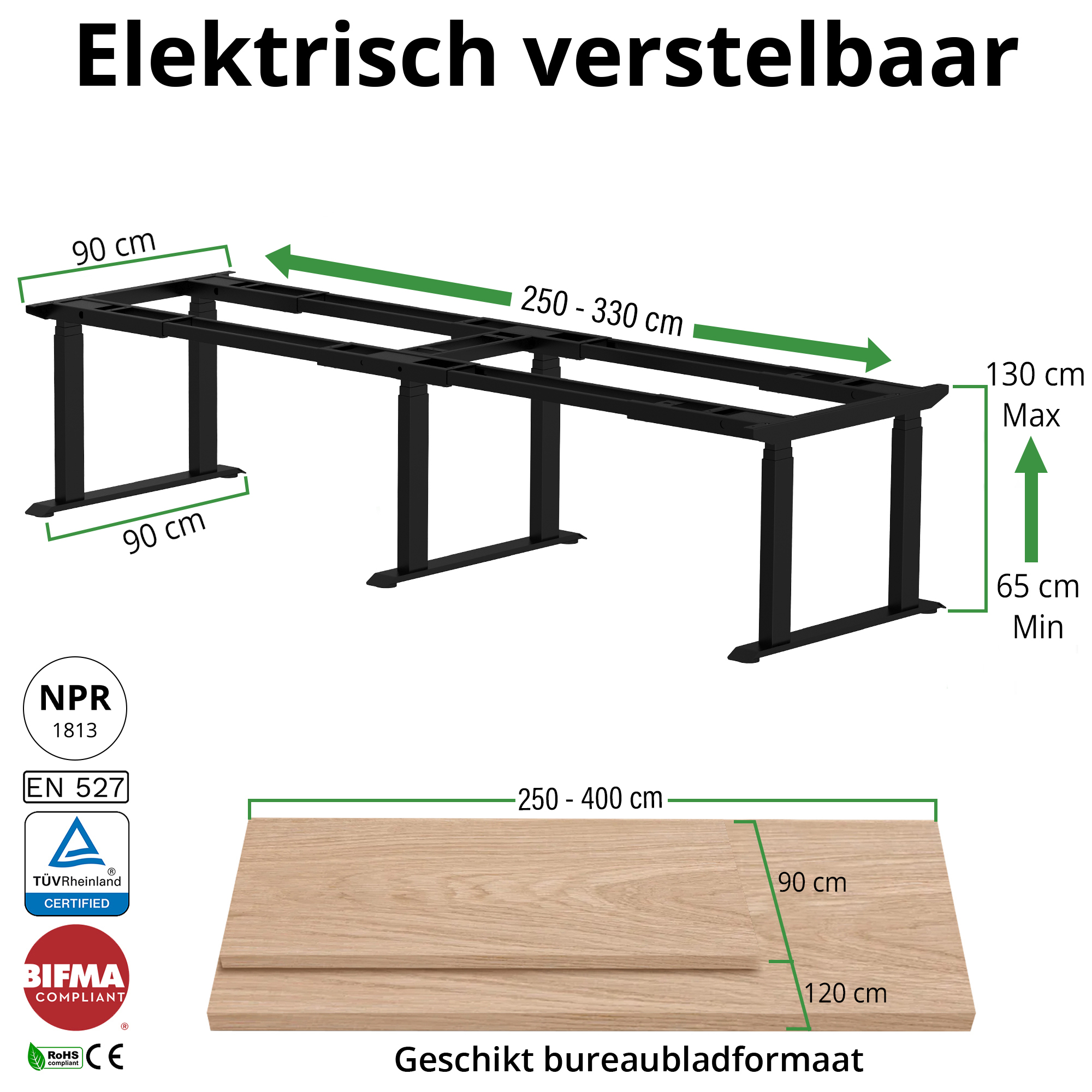 Zit-sta bureau S6 400x100