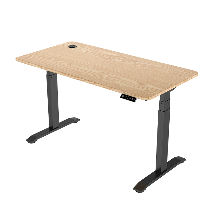 Zit-sta bureau 160x70 Zwart / Naturel eiken