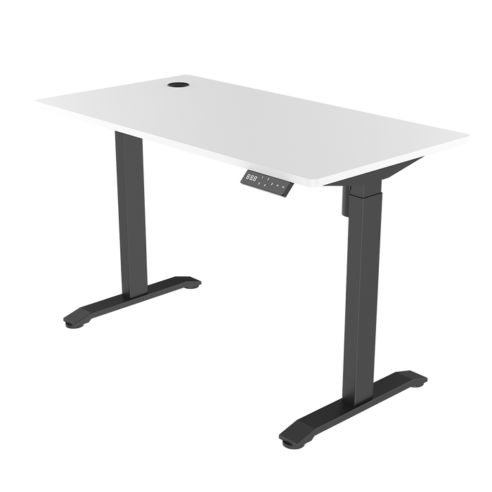 Zit-sta bureau 118x60 Zwart / Puur wit