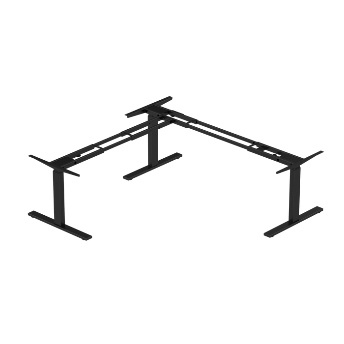 Elektrisch hoekbureau onderstel zwart - 61-126 cm
