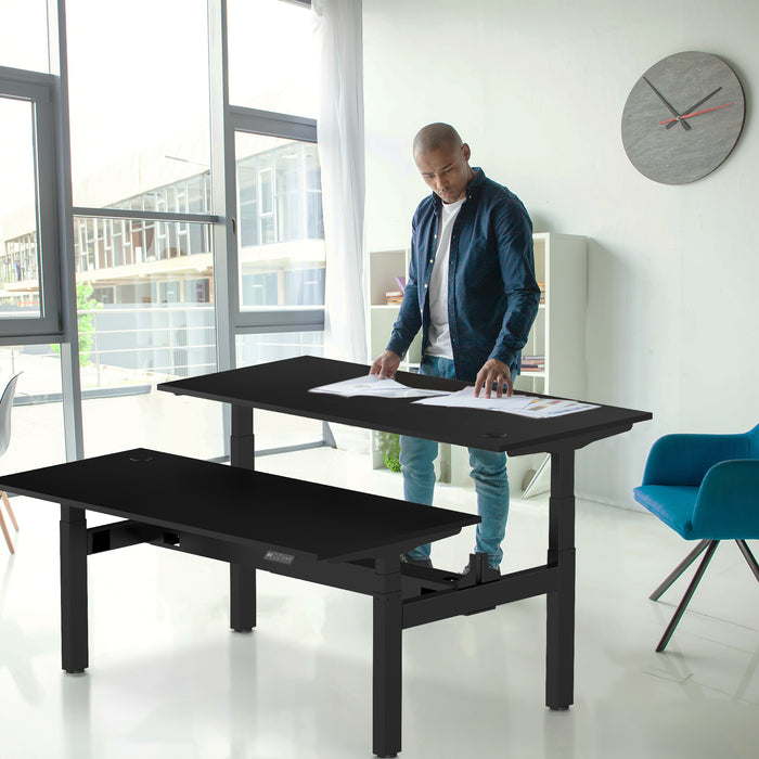 Zit-sta bureau S4 180x80 Zwart / Intens zwart