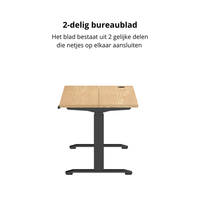 Zit-sta bureau 160x80 Zwart / Naturel eiken NPR