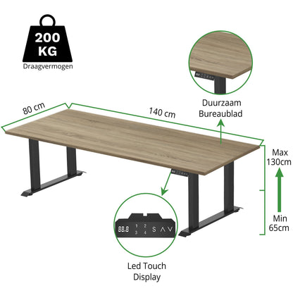 Zit-sta bureau 4 poten S5 140x80