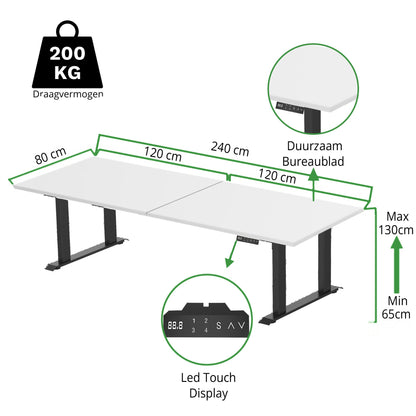 Zit-sta bureau 4 poten S5 240x80