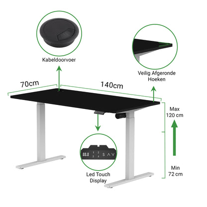 Zit-sta bureau S1 140x70 (72-120 cm)