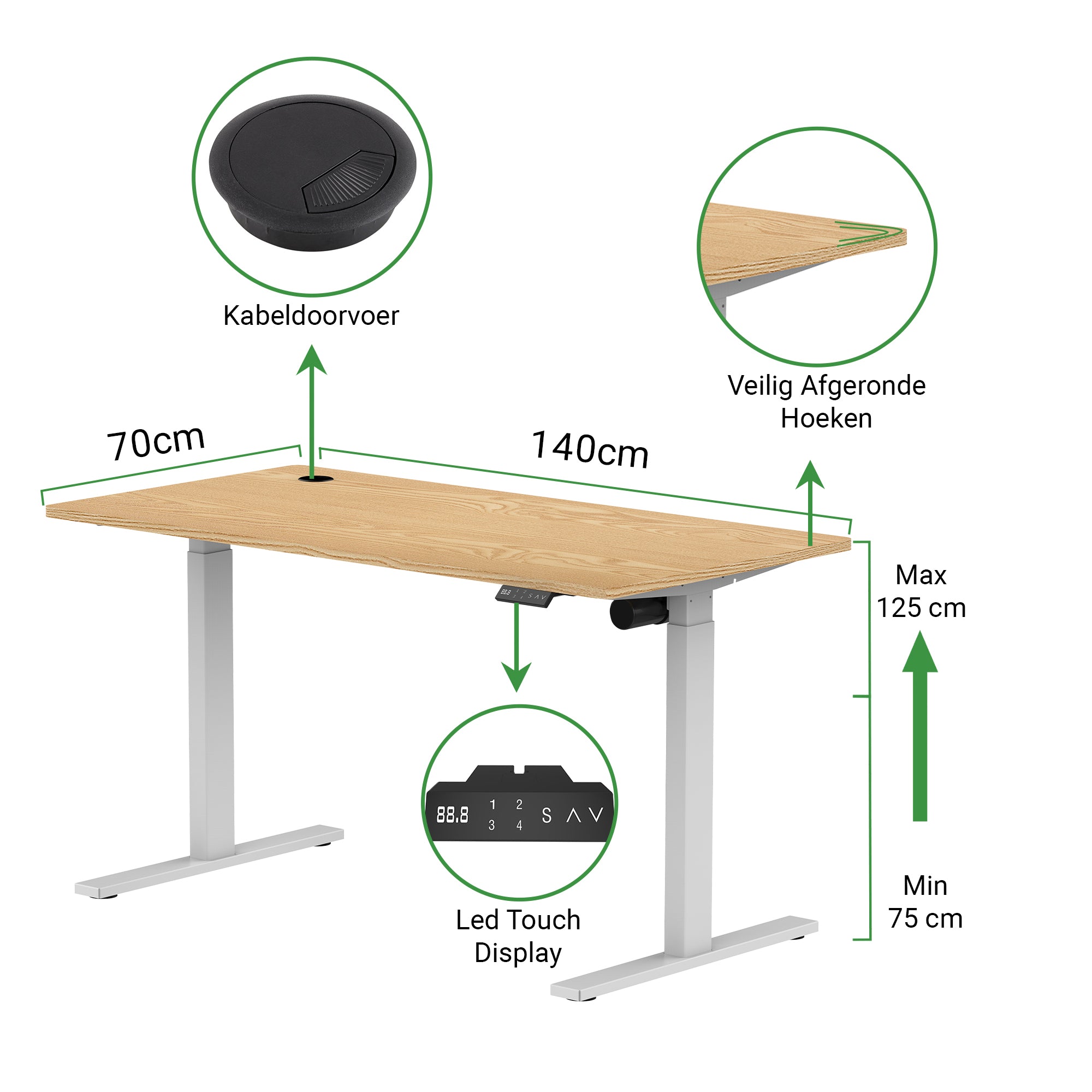 Zit-sta bureau S1 140x70