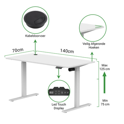 Zit-sta bureau S1 140x70