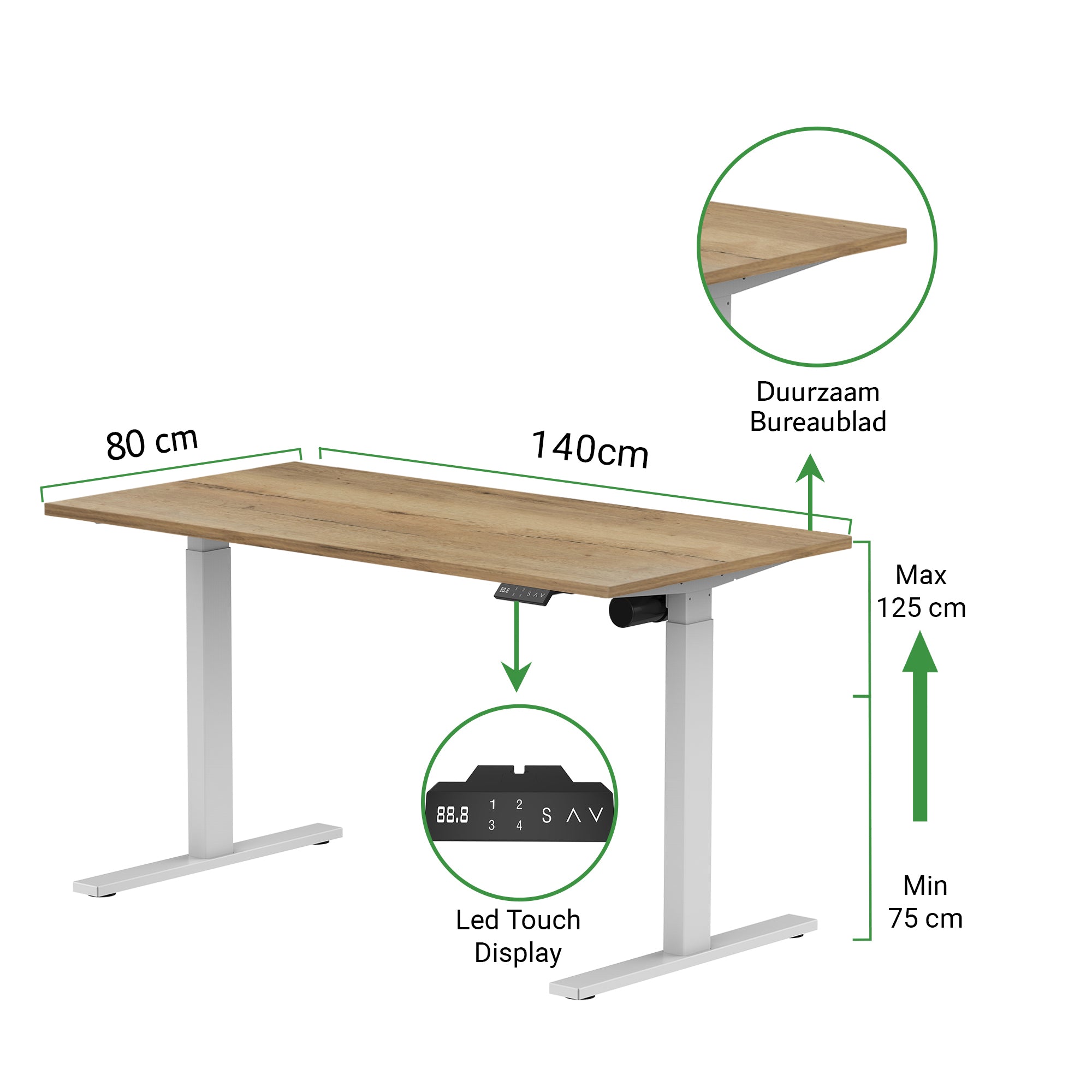 Zit-sta bureau S1 140x80