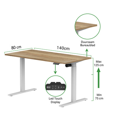 Zit-sta bureau S1 140x80 - Hoog model