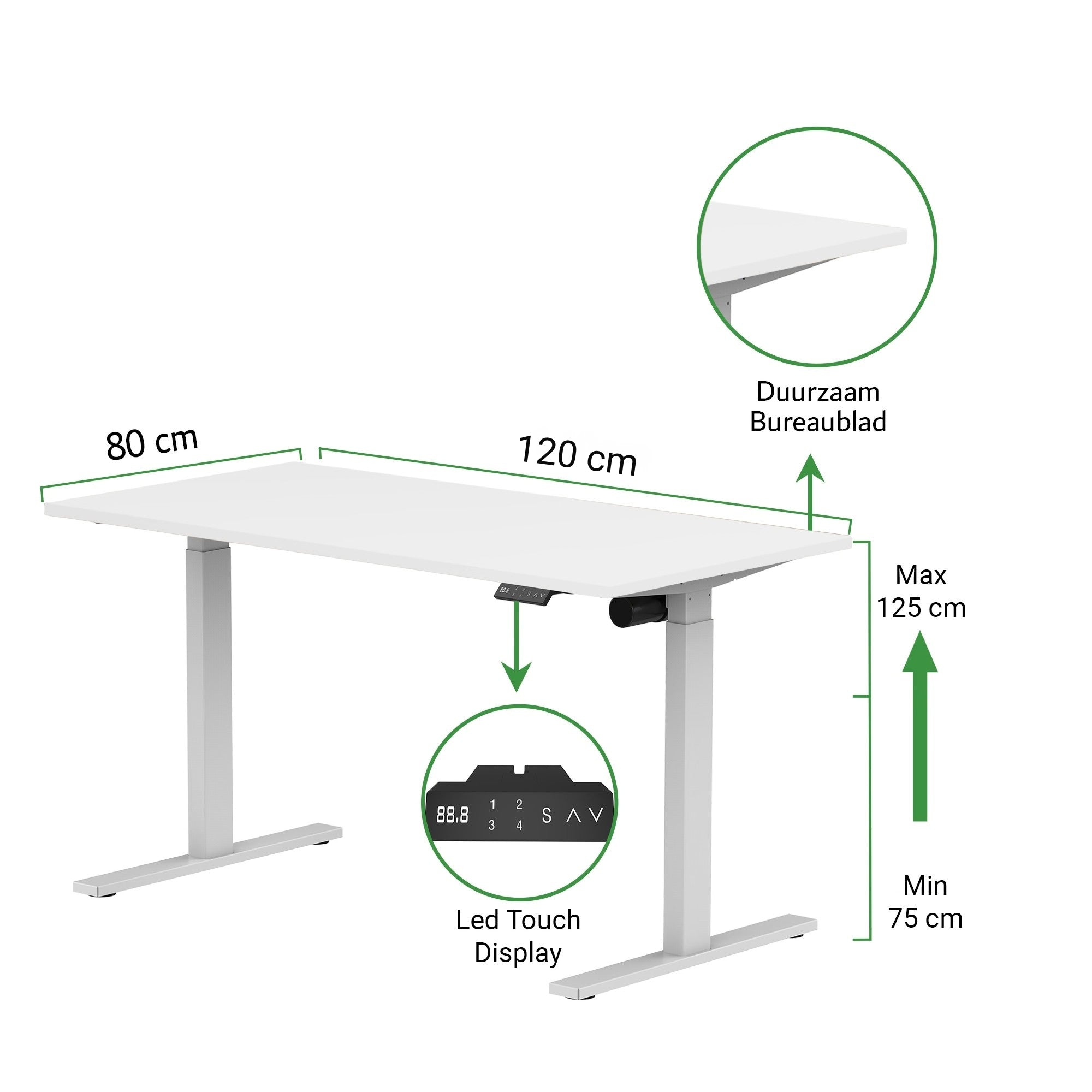 Zit-sta bureau S1 120x80