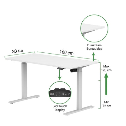 Zit-sta bureau S1 160x80 (72-120 cm)