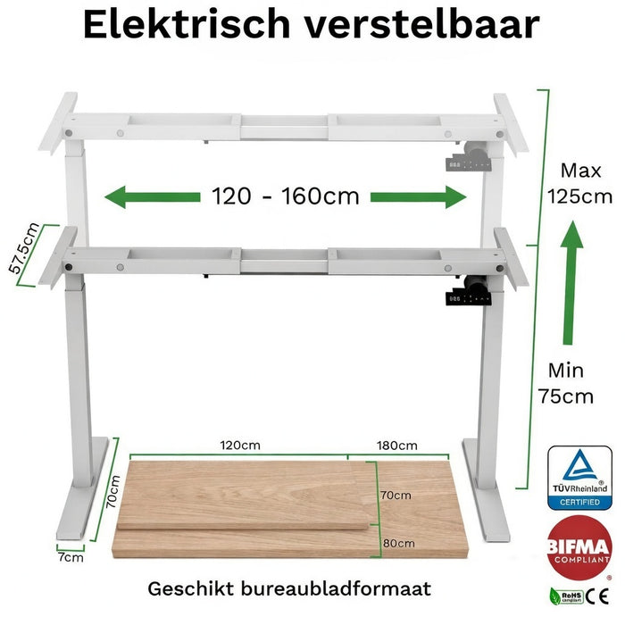 Bureau onderstel S1 wit