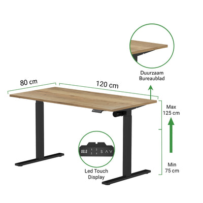 Zit-sta bureau S1 120x80 - Hoog model