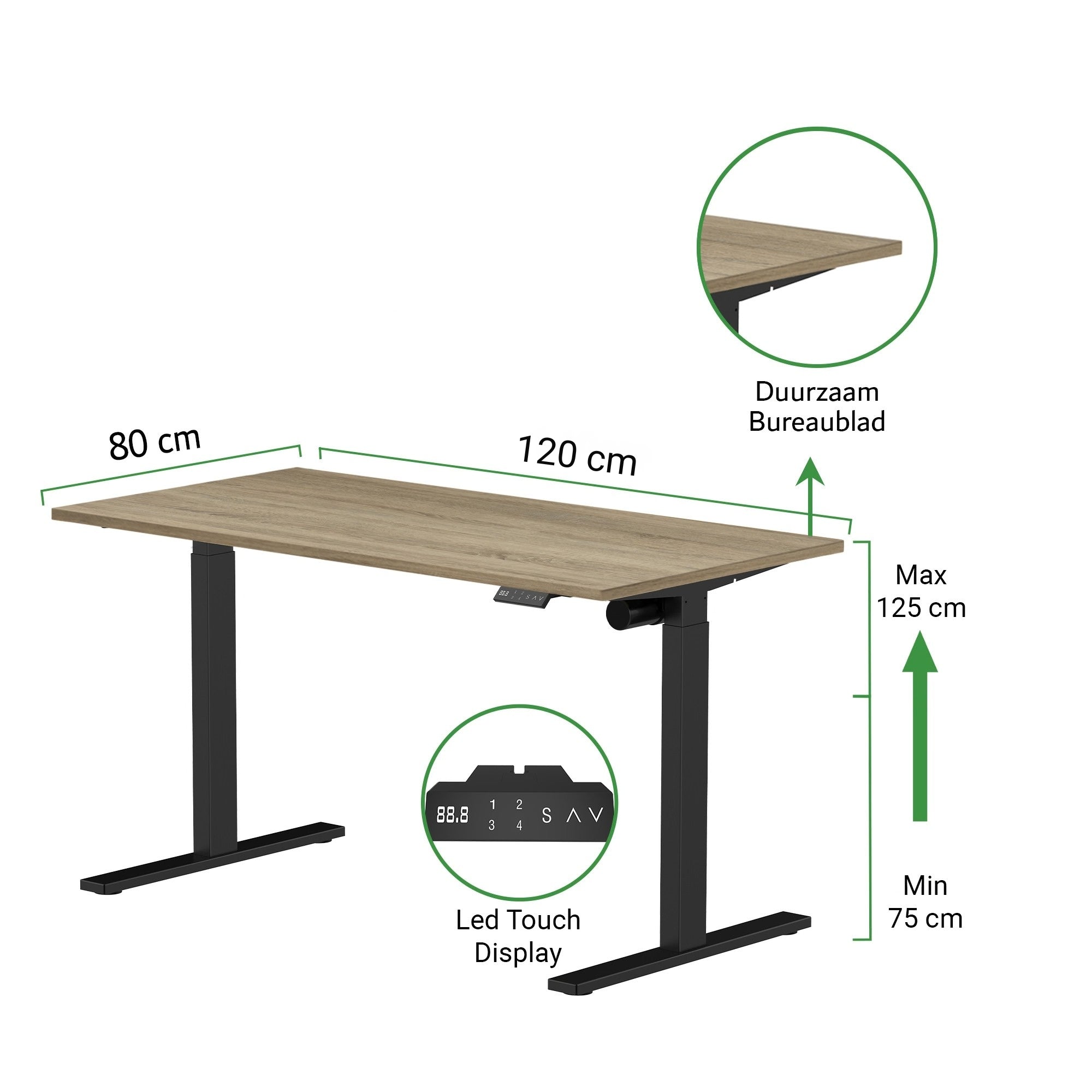 Zit-sta bureau S1 120x80
