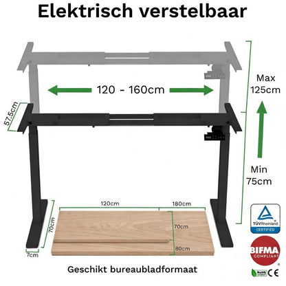 Zit-sta bureau S1 120x80