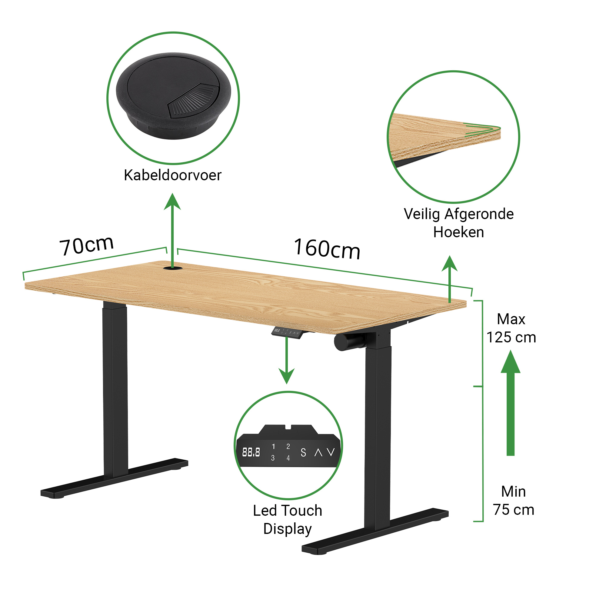 Zit-sta bureau S1 160x70