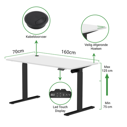 Zit-sta bureau S1 160x70