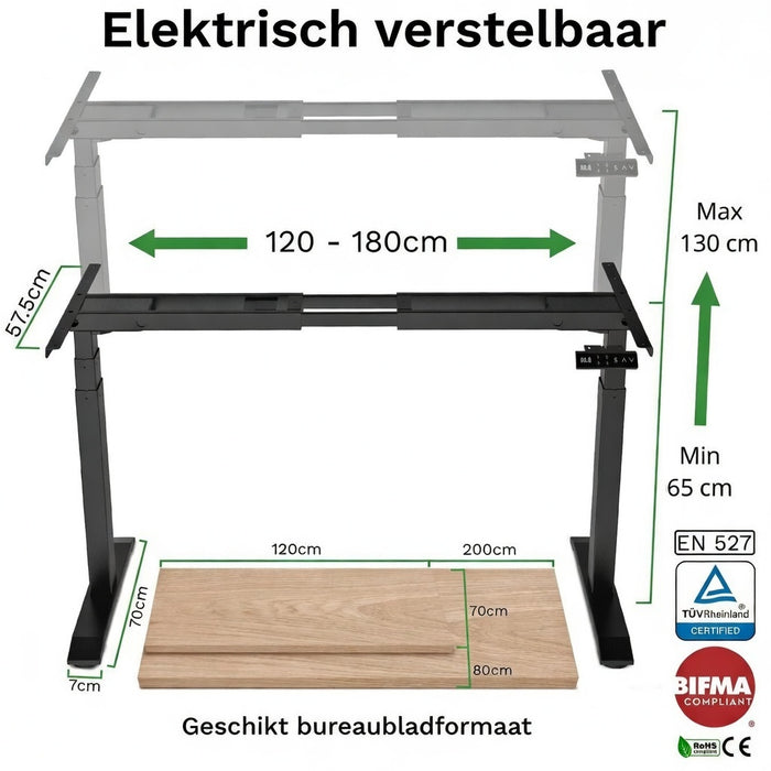 Bureau onderstel S2 zwart