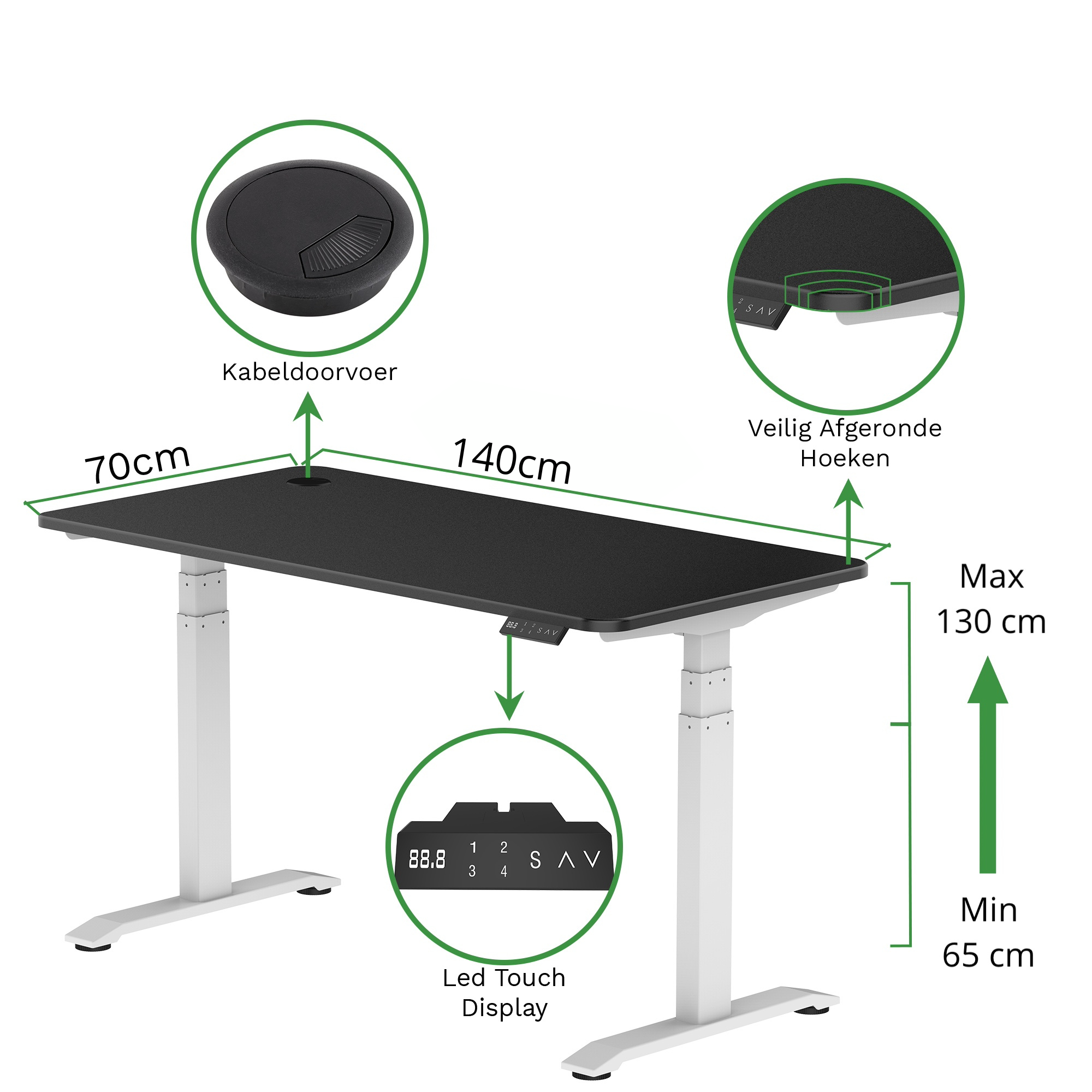 Zit-sta bureau S2 140x70
