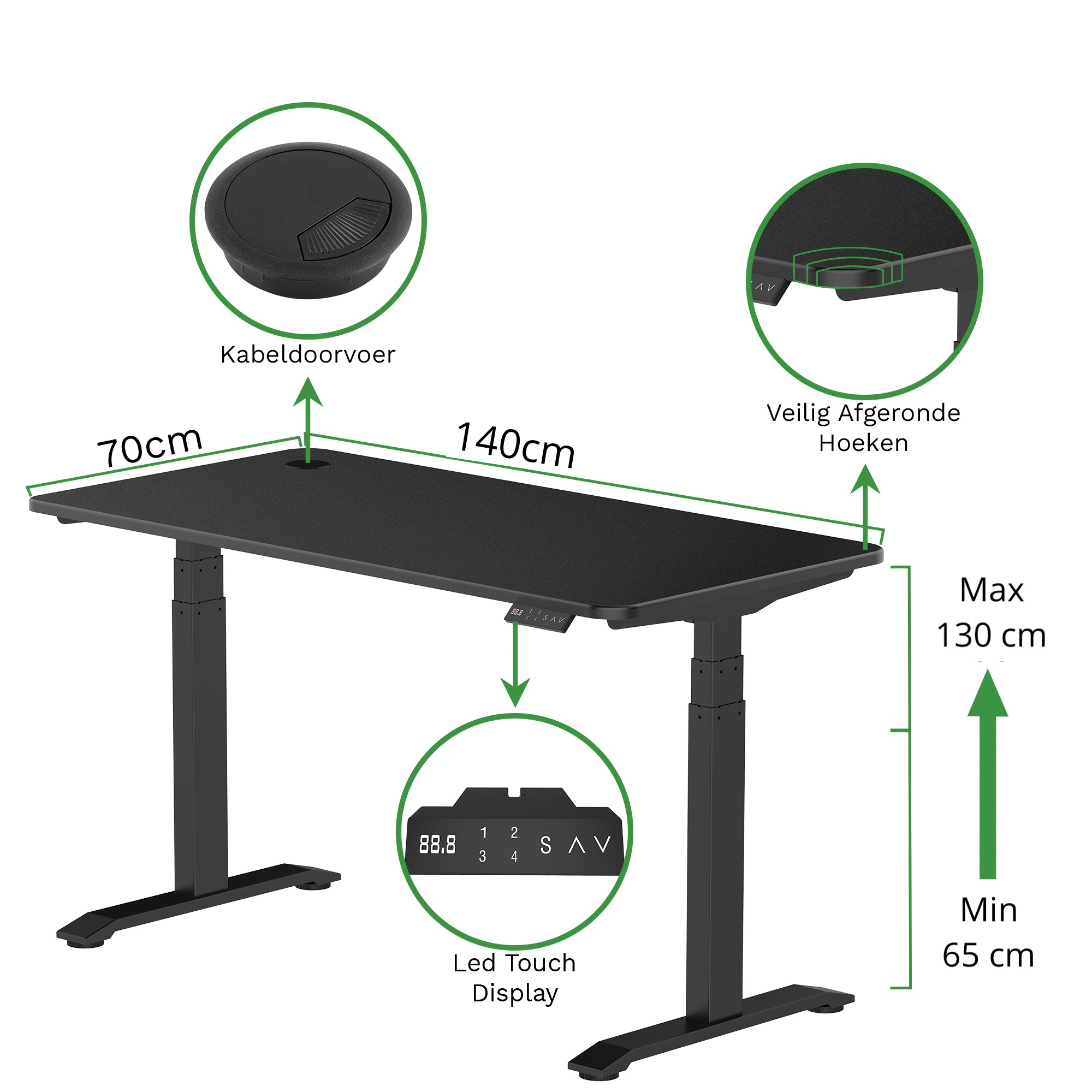 Zit-sta bureau S2 140x70