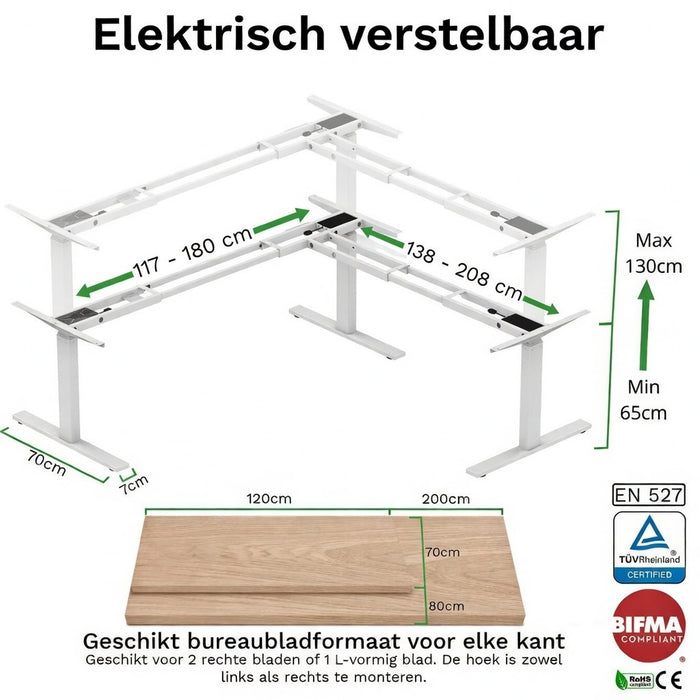 Bureau onderstel S3 wit