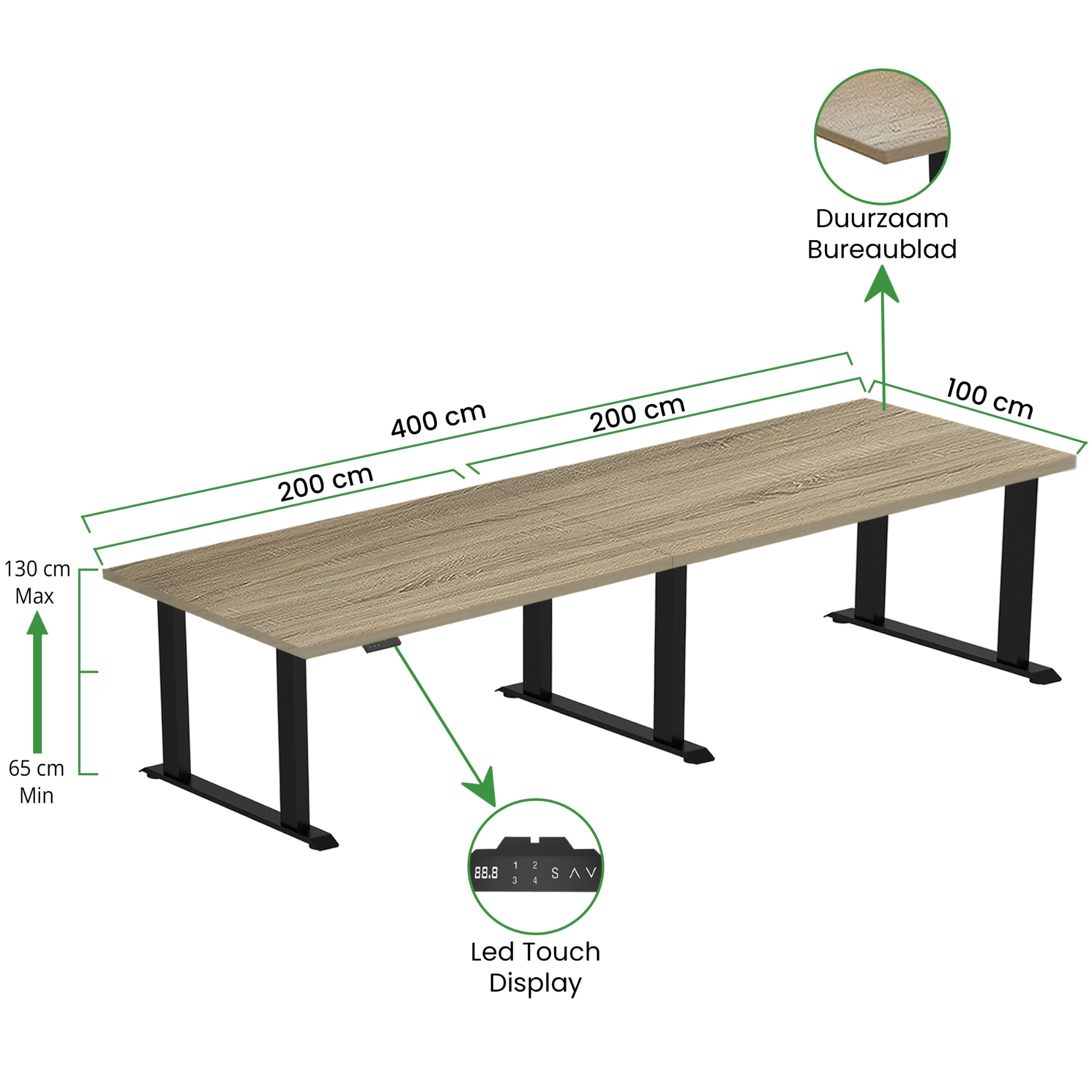 Zit-sta bureau S6 400x100