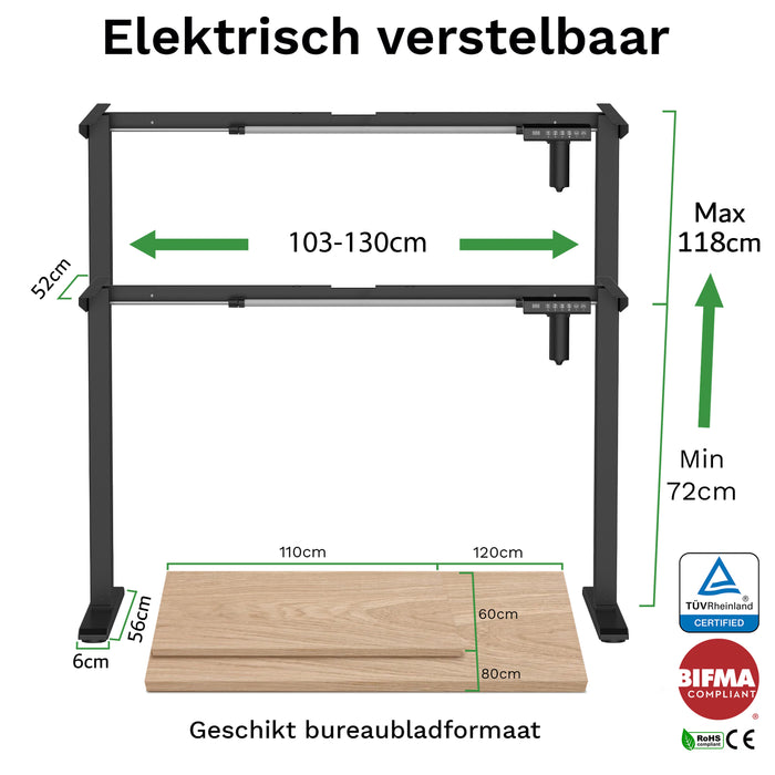 Bureau onderstel compact zwart