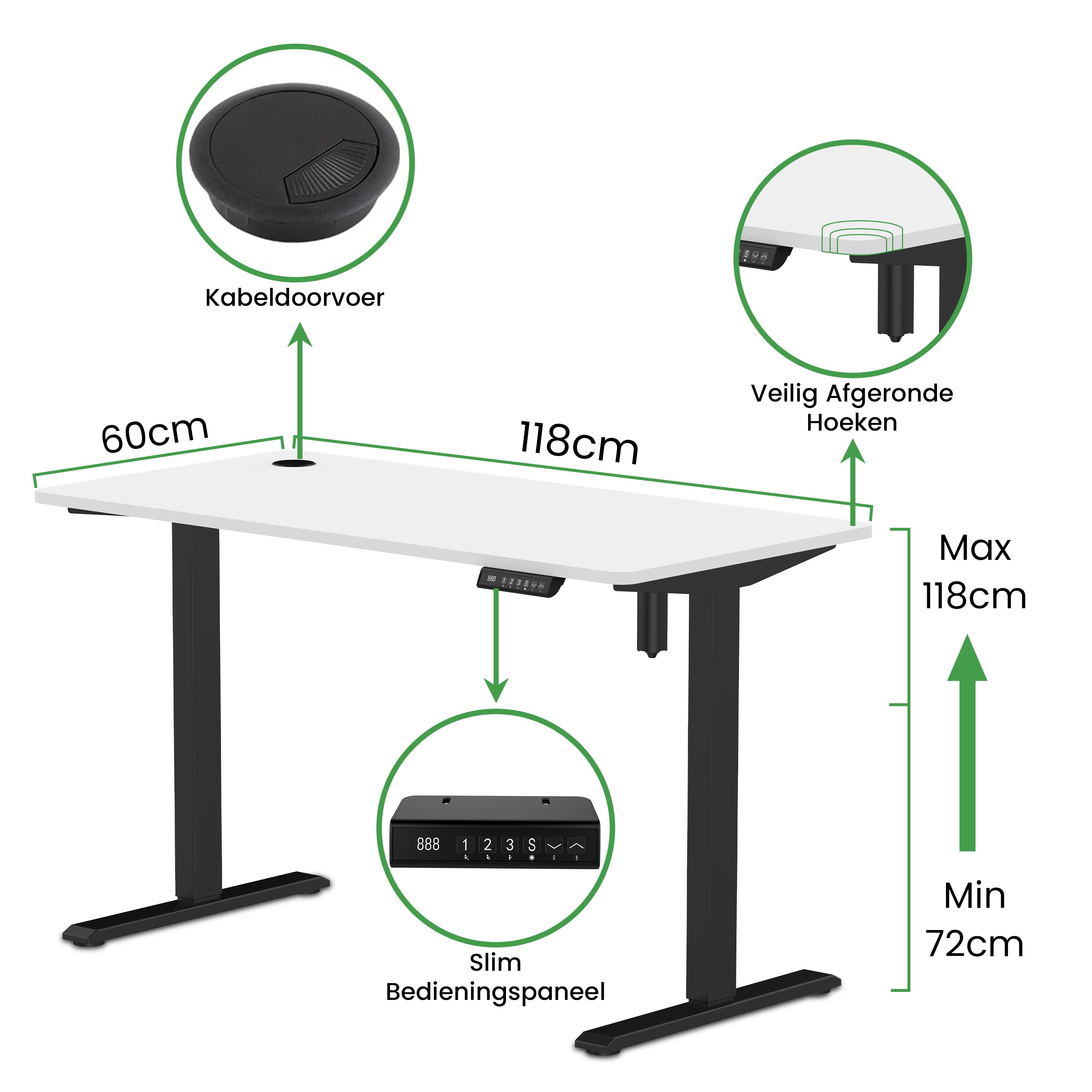 Zit-sta bureau Compact 118x60
