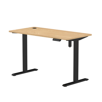 Zit-sta bureau compact in zwart naturel eiken
