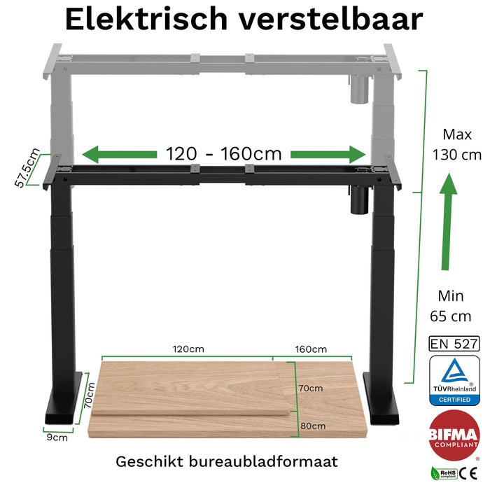 Bureau onderstel S1 zwart