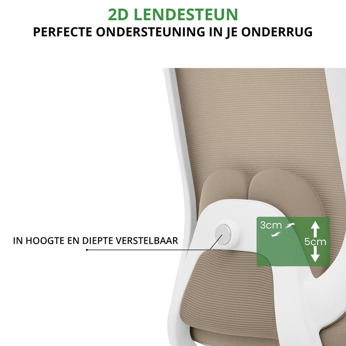 Bureaustoel Nova Beige Wit