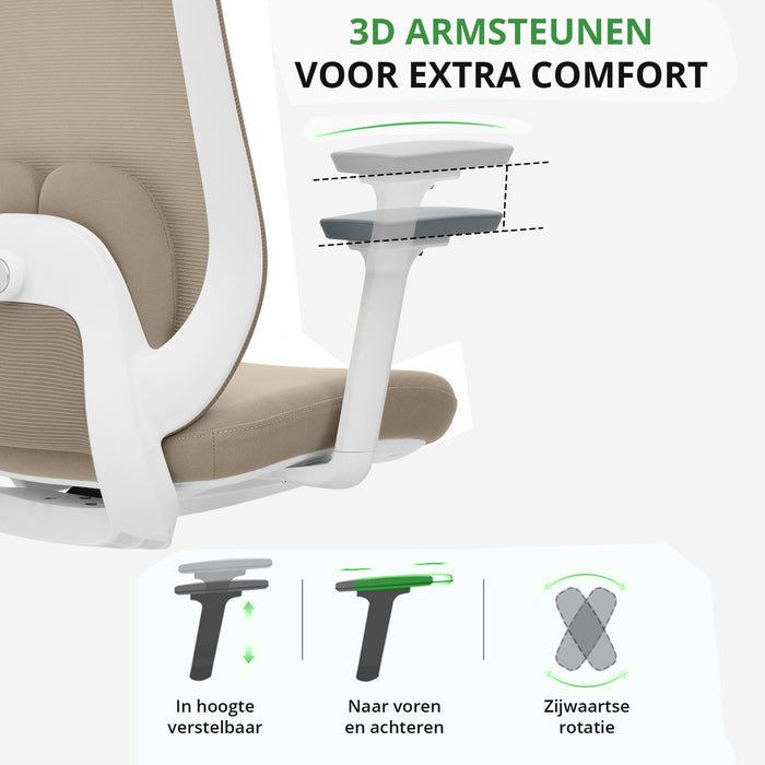 Bureaustoel Nova Beige Wit