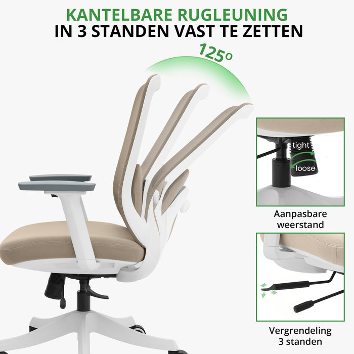 Bureaustoel Nova Beige Wit