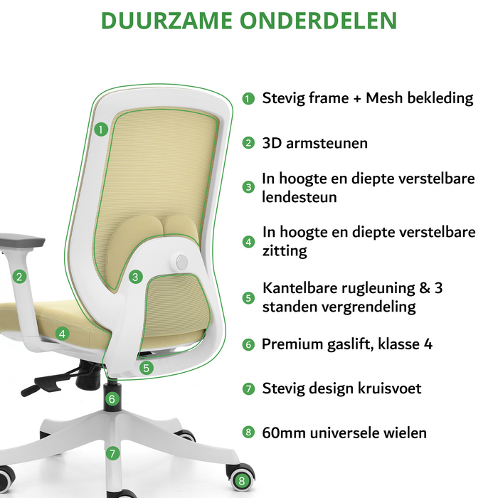 Bureaustoel Nova Beige Wit